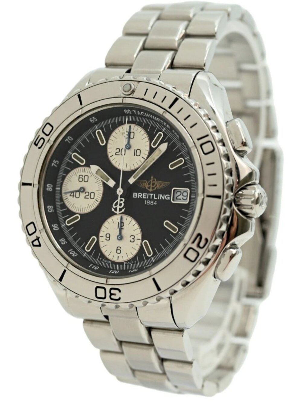Breitling Men's 41mm Shark Black Dial Swiss Automatic Chrono Watch! Ref: A13051!